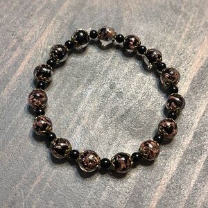 3/$15 Hand Crafted Black and Gold Beaded Bracelet